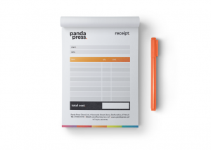 Panda Press Printed NCR pads for invoices and receipts, available in A4, A5, A6 and 2 part, 3 part or 4 part
